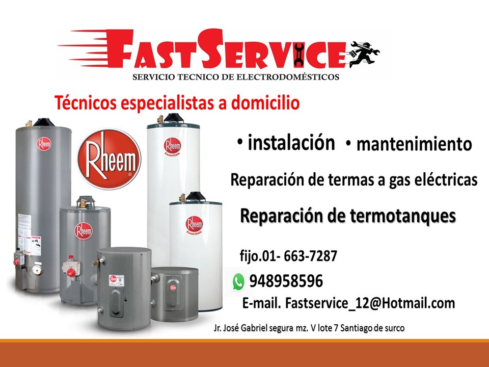 SERVICIO TECNICO termas a /GAS RHEMM EN LIMA