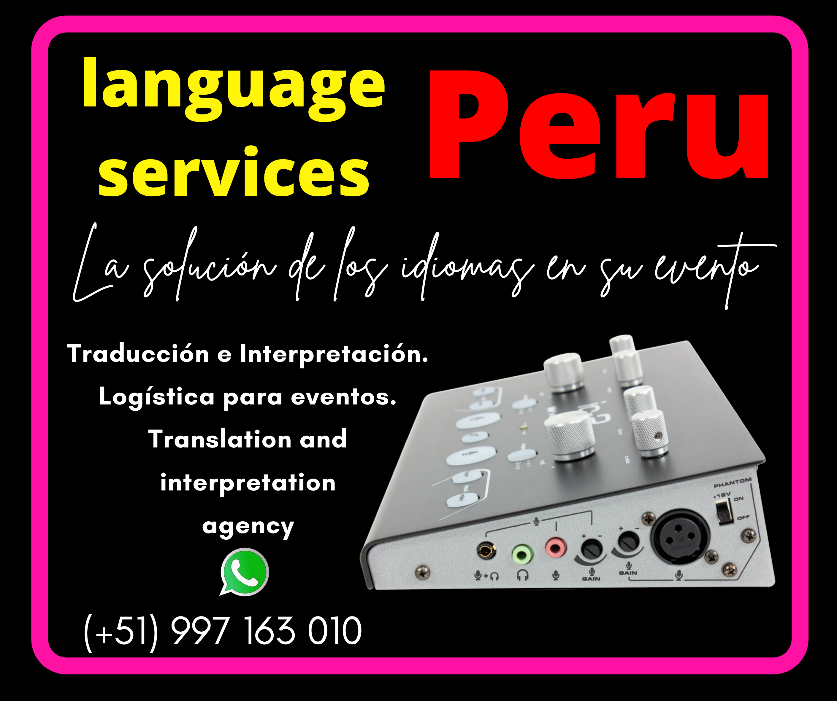 Traducció FRANCES_ ESPAÑOL INGLES EN LIMA / EQUIPOS EVENTOS